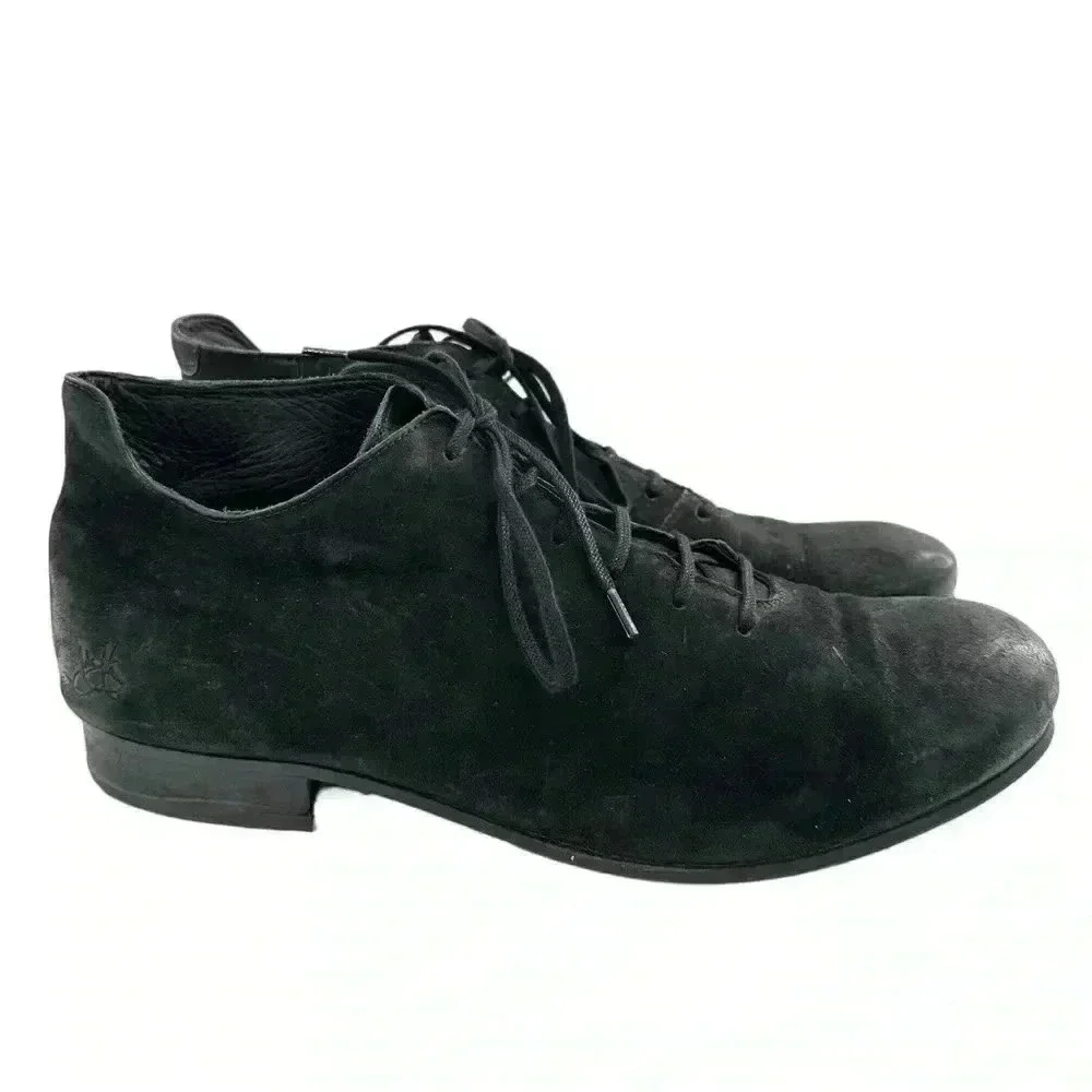 John Fluevog mens chukka boots size 12 black nubuck leather hipster grunge punk